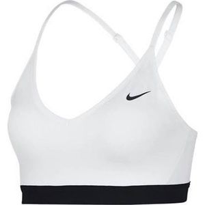 Nike Women's Dri-FIT Indy Light-Support Padded V-Neck Sports Bra, White Small